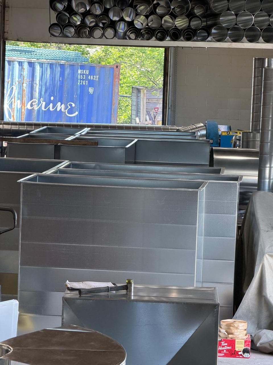 Fabricated rectangular GI duct sections